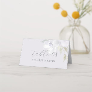 Pretty Purple Floral Quinceanera Calligraphy Place Card