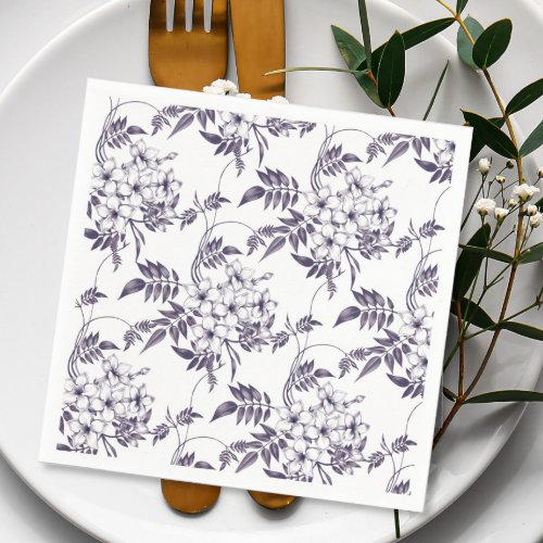 Pretty Purple Floral Wedding Napkins