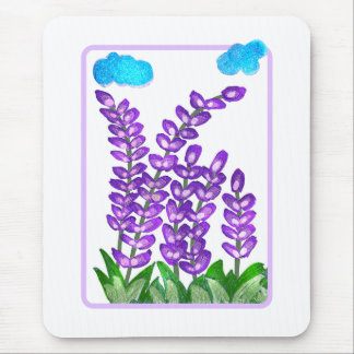 Pretty Purple Flower Art Card Mouse Pad
