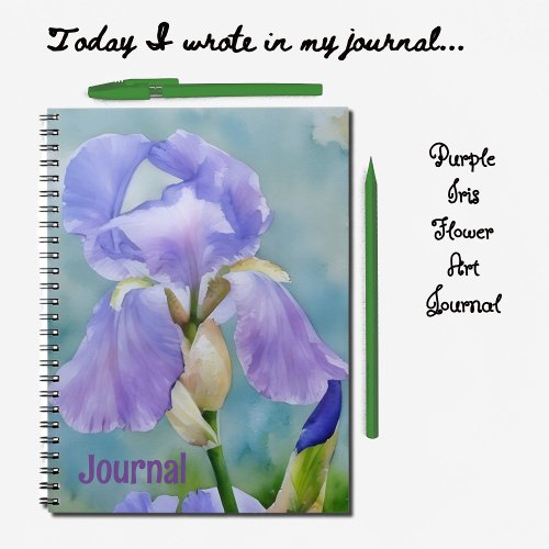 Pretty Purple Flower Iris Art Journal Personalize