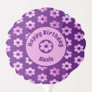 Pretty Purple Flower Pattern Balloon