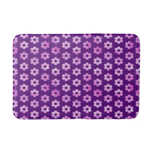 Pretty Purple Flower Pattern Bath Mat