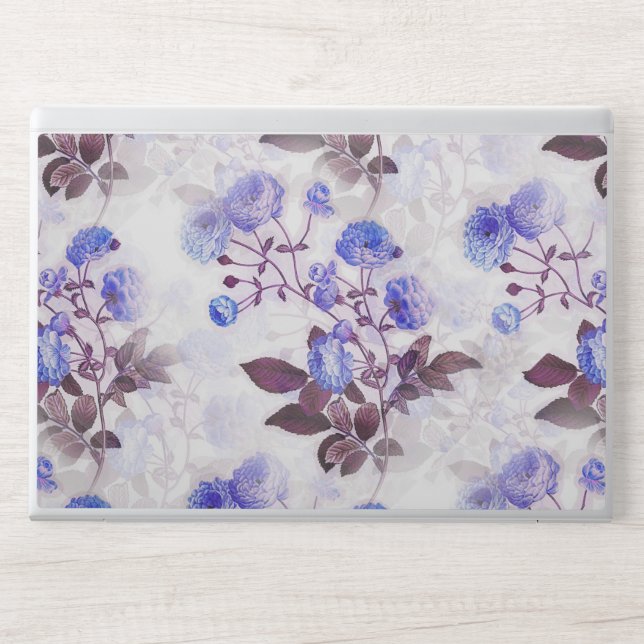 Pretty Purple Flower Print HP Laptop Skin (Front)