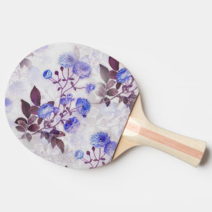 Pretty Purple Flower Print Ping Pong Paddle