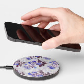 Pretty Purple Flower Print Wireless Charger (Hand)