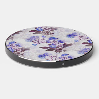 Pretty Purple Flower Print Wireless Charger