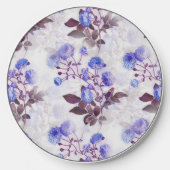 Pretty Purple Flower Print Wireless Charger (Front)