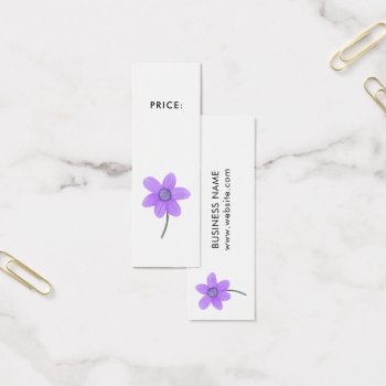 Pretty Purple Flower White Price Tag by pinkpinetree at Zazzle