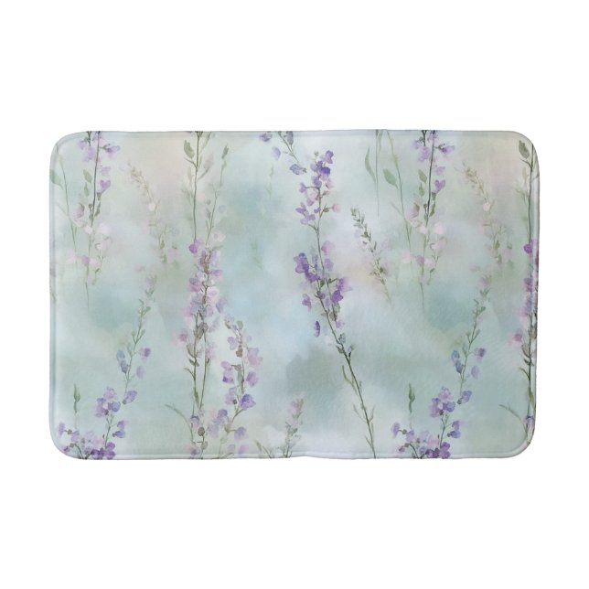 Pretty Purple Flowers  Bath Mat (Front)