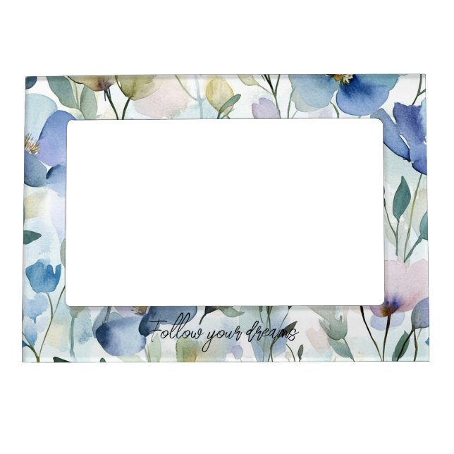 Pretty Purple Flowers Bridal Shower Magnetic Frame (Front)