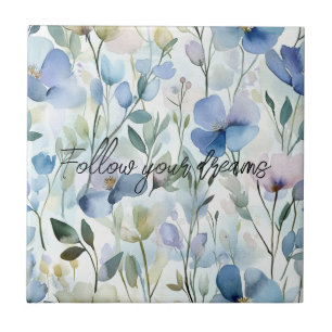 Pretty Purple Flowers  Ceramic Tile