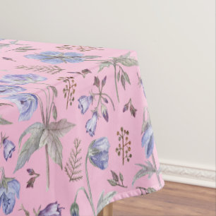 Pretty Purple Flowers Floral Garden Pattern Gifts Tablecloth