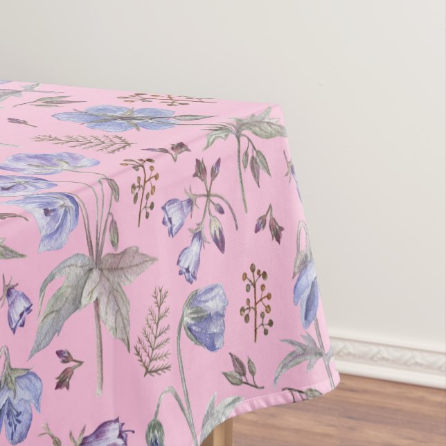 Pretty Purple Flowers Floral Garden Pattern Gifts Tablecloth (In Situ)
