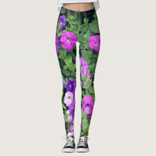 Pretty Purple Flowers Garden Spring Colorful Girly Leggings