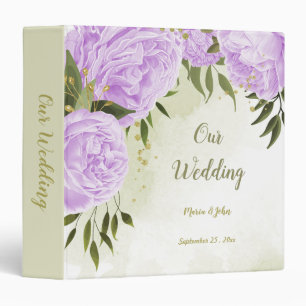 pretty purple flowers green leaves photo album 3 ring binder