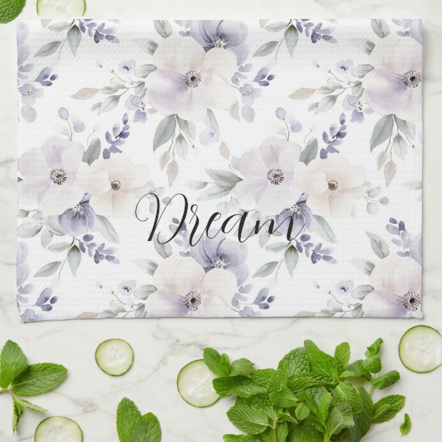 Pretty Purple Flowers   Kitchen Towel (Folded)