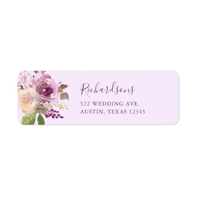 Pretty Purple Flowers Label (Front)