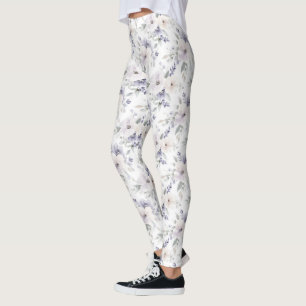 Pretty Purple Flowers   Leggings