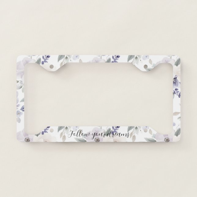 Pretty Purple Flowers   License Plate Frame (Front)