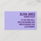 Pretty Purple Flowers Nature Garden Photography Business Card (Back)
