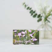 Pretty Purple Flowers Original Garden Photography Business Card (Standing Front)