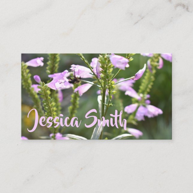 Pretty Purple Flowers Original Garden Photography Business Card (Front)