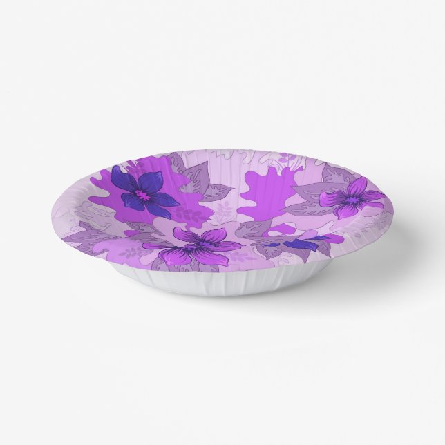 Pretty Purple Flowers  Paper Bowls (Angled)