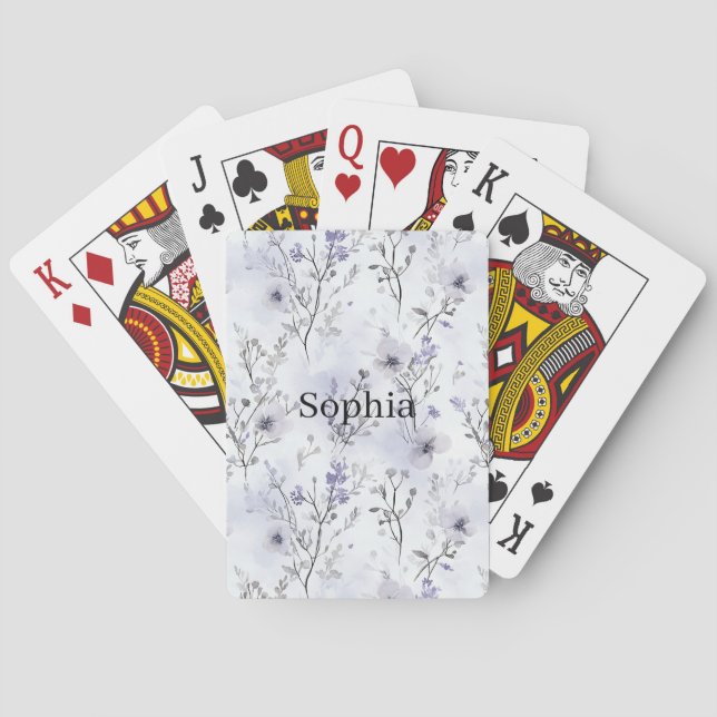 Pretty Purple Flowers   Poker Cards (Back)