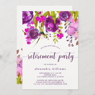 Purple Retirement Party Invitations | Zazzle