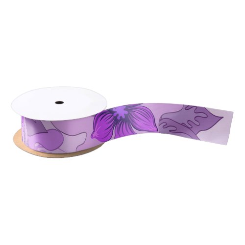 Pretty Purple Flowers  Satin Ribbon