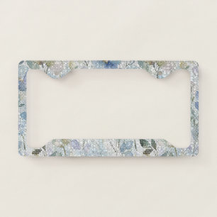 Pretty Purple Flowers Sparkle License Plate Frame