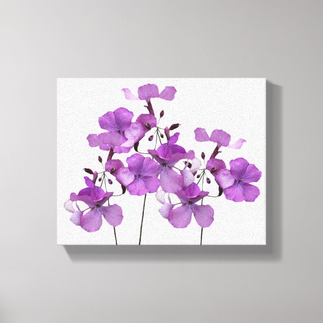 Pretty purple flowers stylish modern floral art  canvas print (Front)