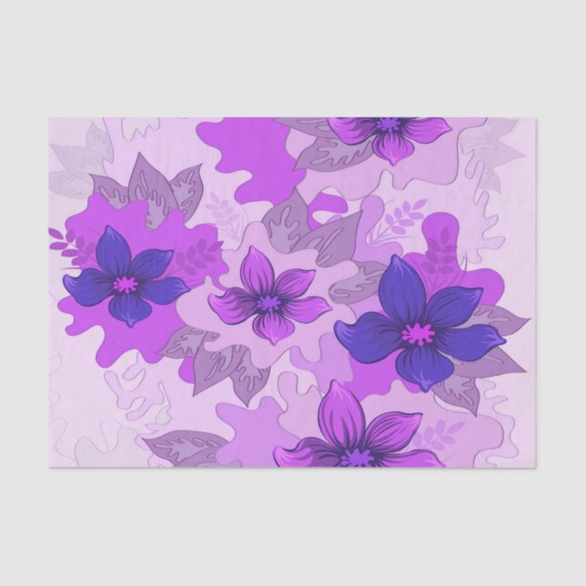 Pretty Purple Flowers  Tissue Paper (Front)