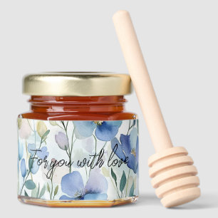 Pretty Purple Flowers Wedding Honey Jar Favors