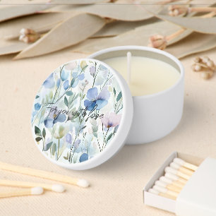 Pretty Purple Flowers Wedding Mini Candle Favors