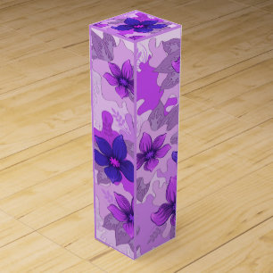 Pretty Purple Flowers Wine Box