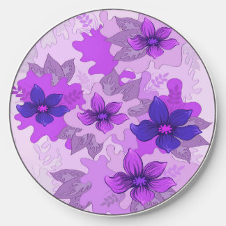 Pretty Purple Flowers Wireless Charger