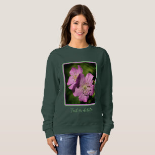 Pretty Purple Geranium Flower Pair Personalized Sweatshirt