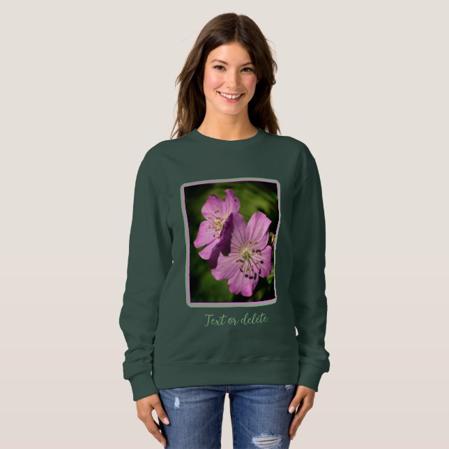 Pretty Purple Geranium Flower Pair Personalized  Sweatshirt (Front Full)