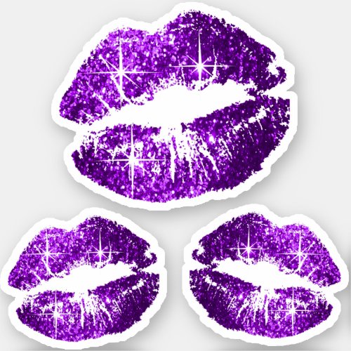 Pretty Purple Glitter Lips _ Kiss_Cut Sticker