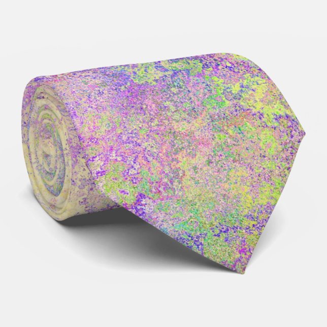 Pretty purple gold and pink texture neck tie (Rolled)