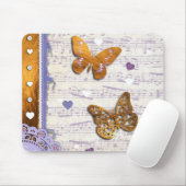 Pretty Purple & Gold butterflies & music collage Mouse Pad (With Mouse)