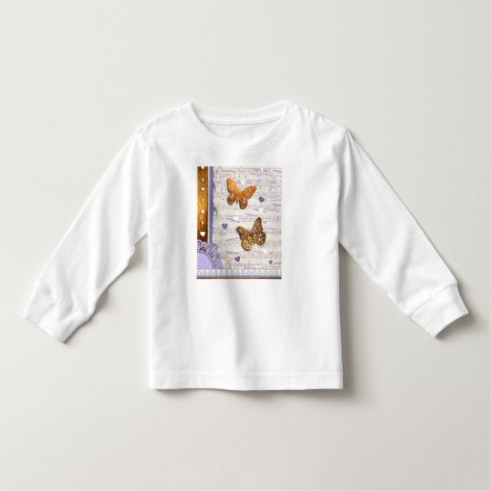 Pretty Purple & Gold butterflies & music collage Toddler T-shirt