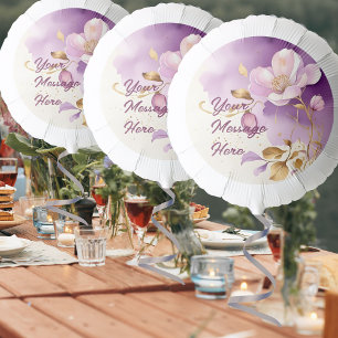 Pretty Purple Gold Floral Balloon