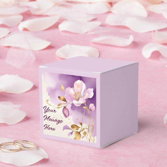 Pretty Purple Gold Floral  Favor Boxes (Wedding)