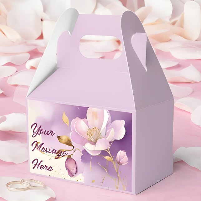 Pretty Purple Gold Floral  Favor Boxes (Creator Uploaded)