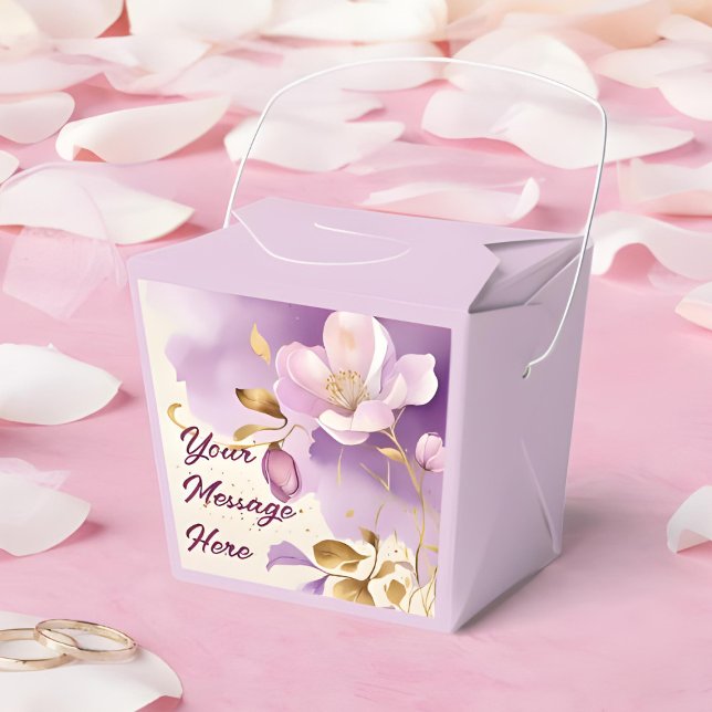 Pretty Purple Gold Floral  Favor Boxes (Creator Uploaded)