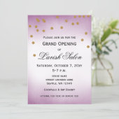 Pretty Purple Grand Opening Party Invitation (Standing Front)