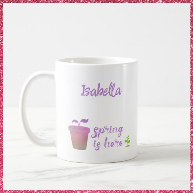 Pretty Purple & Green SPRING IS HERE  Coffee Mug (Creator Uploaded)