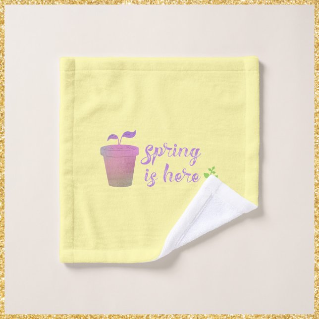 Pretty Purple & Green SPRING IS HERE    Wash Cloth (Creator Uploaded)